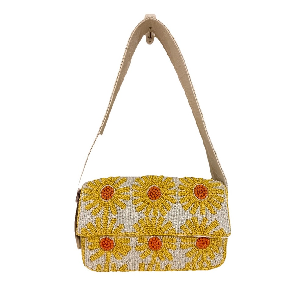 Sol And Mer Beaded Floral Sunflower Beaded‎ Bag Viral NWT